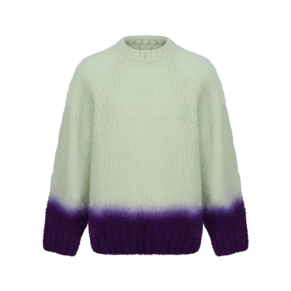 Sacai Dip Dye Mohair Gebreide Trui Multicolor Heren