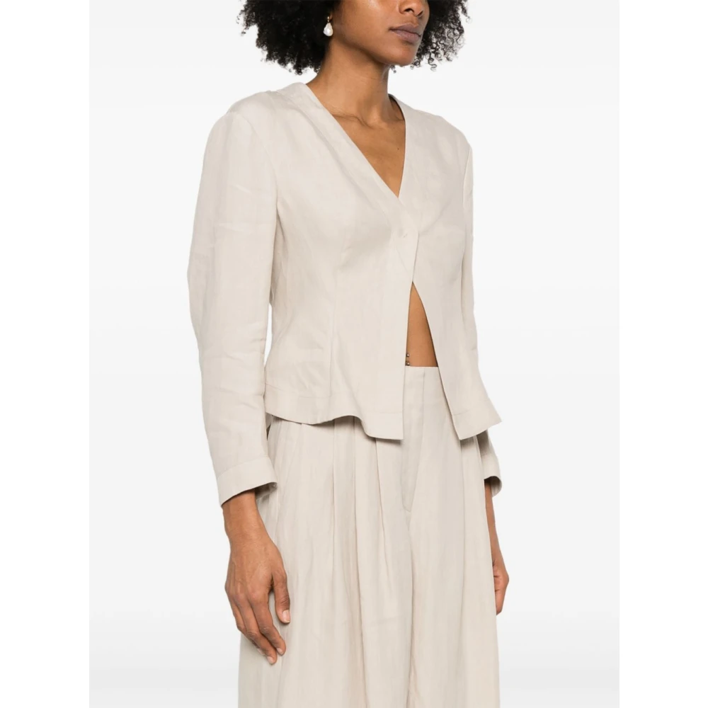 Giorgio Armani Beige Jas met Amerikaanse Achterventil Beige Dames