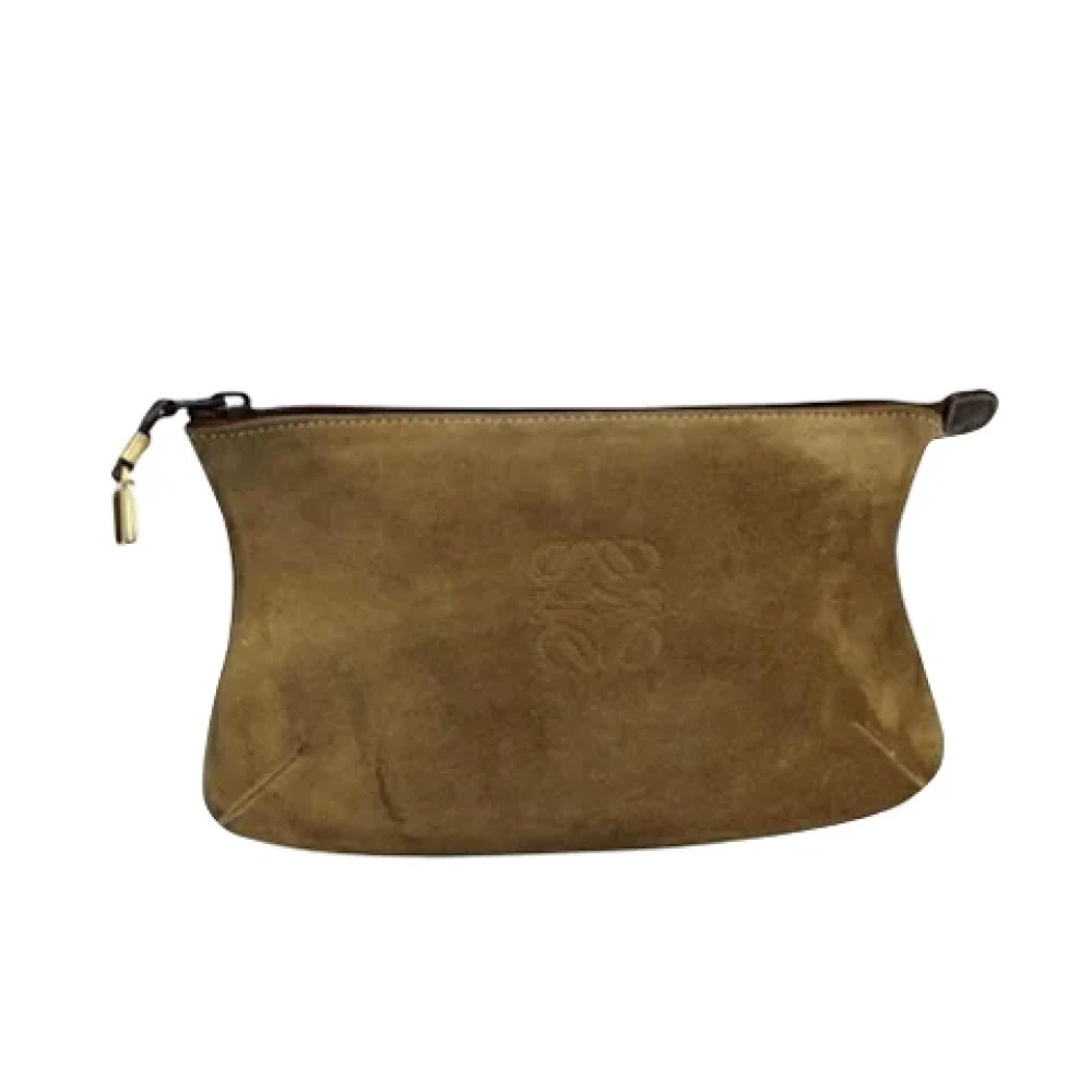 Loewe Pre-owned Leather clutches Brown Dames