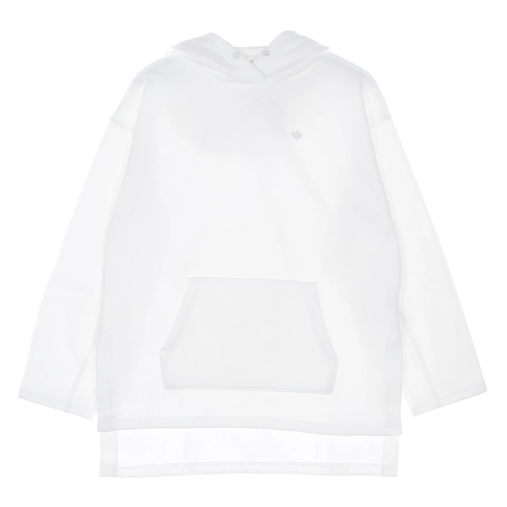 Adidas Vit Fleece Hoodie med Känguruficka White, Dam