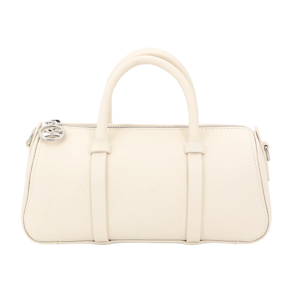 Longchamp Leren handtas met afneembare schouderband Beige Dames