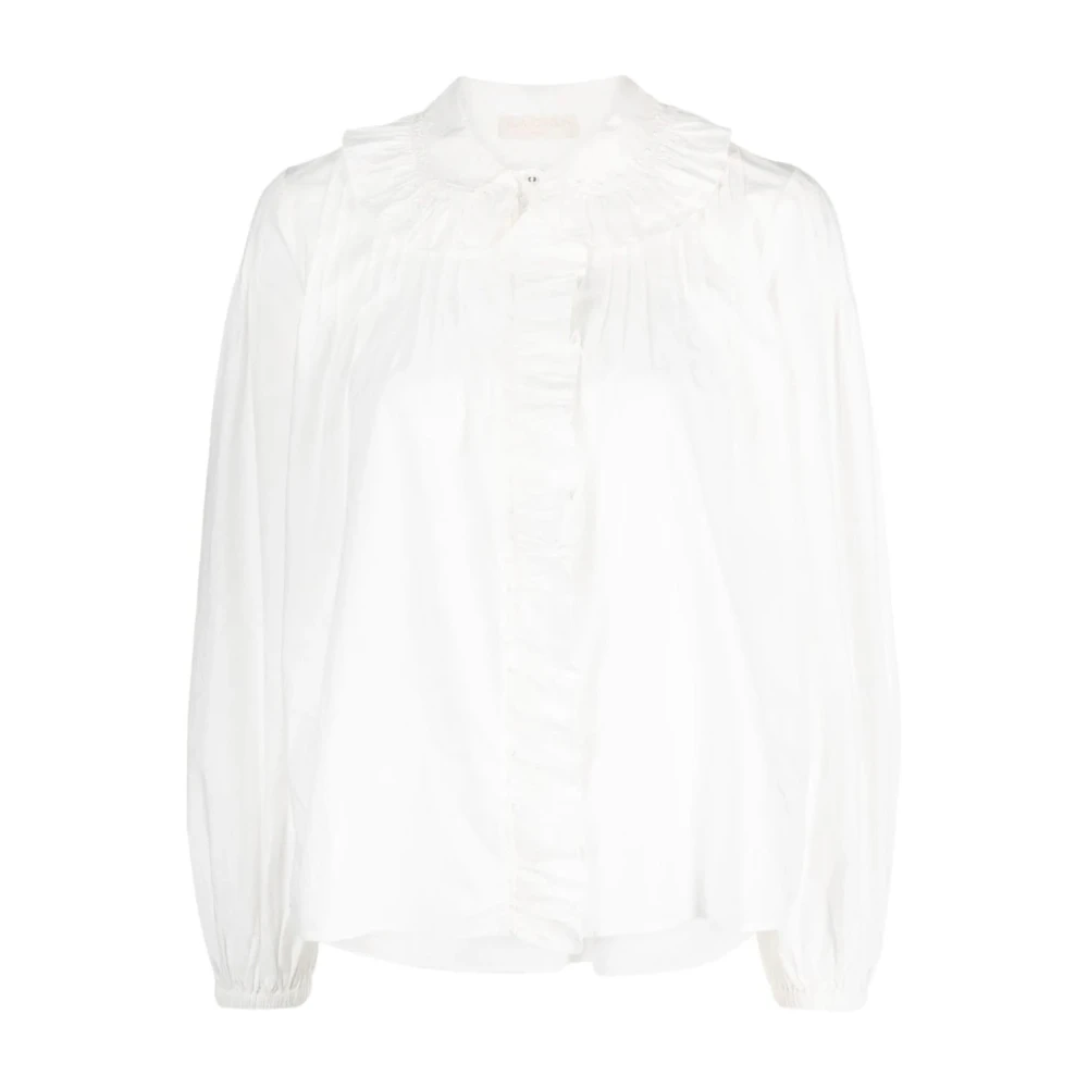 Ulla Johnson Women's White Elegant Beige Blouse - Shirts - L - Blouses & Shirts