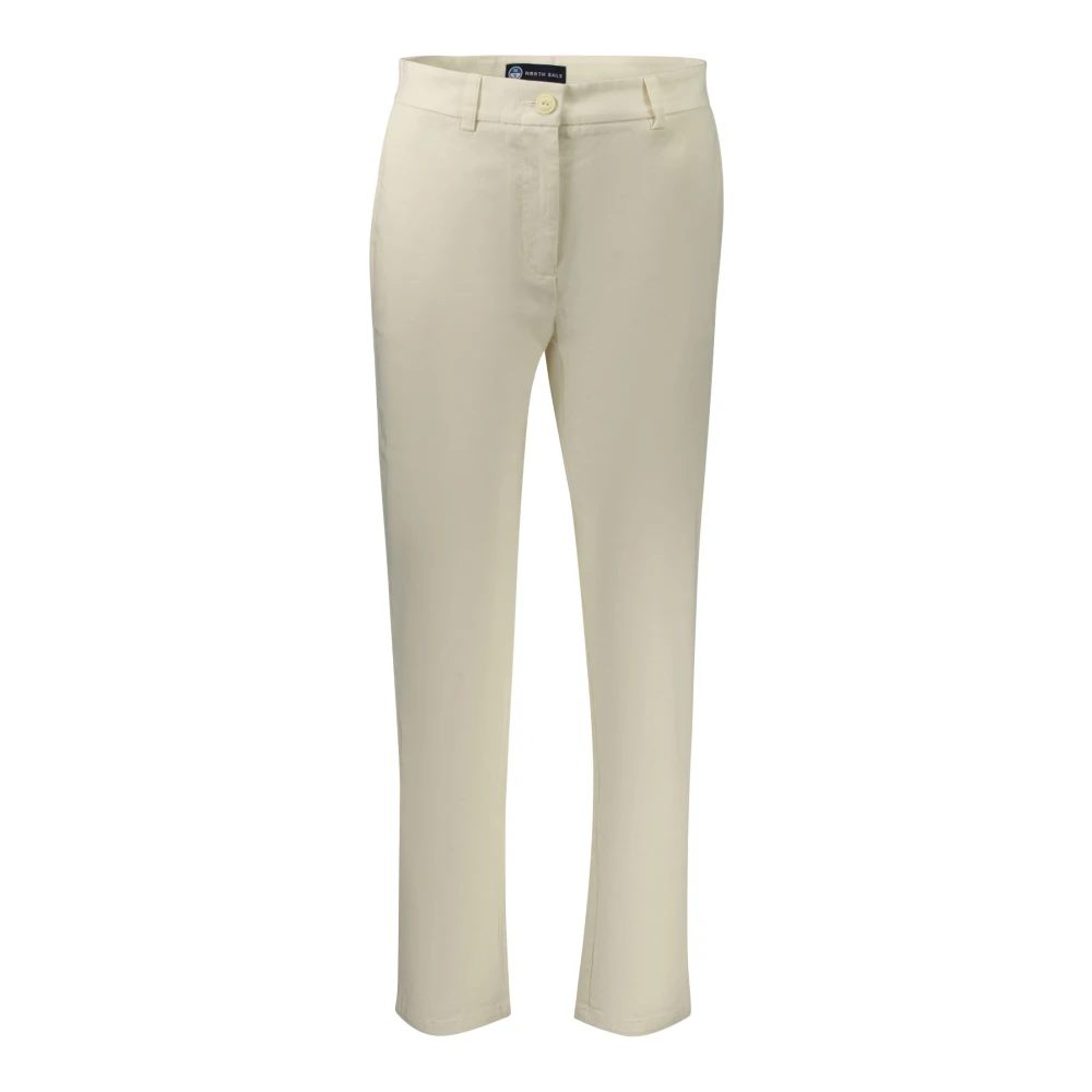 North Sails Women's White Chinos, Xl, Slim Fit Chino Trousers