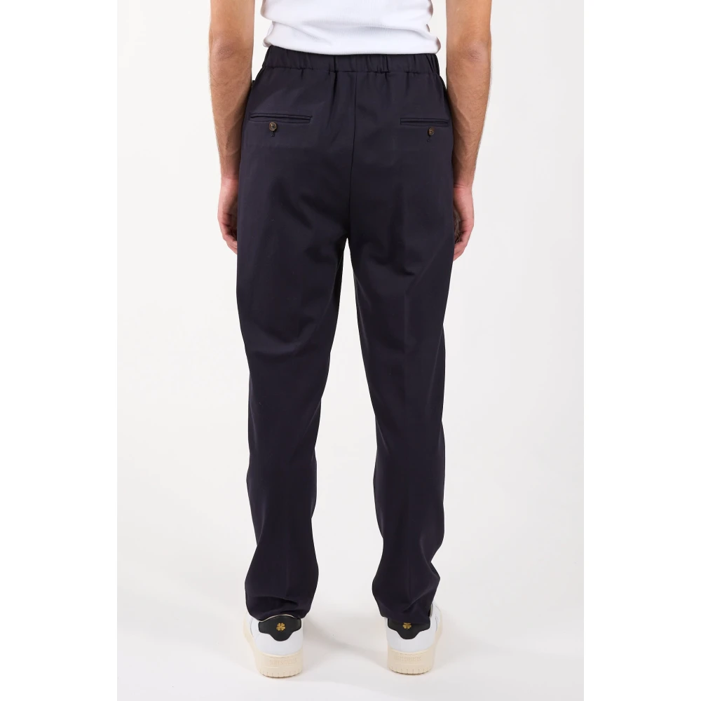 Hevo Slim-Fit Viscose Broek met Elastische Taille Blue Heren