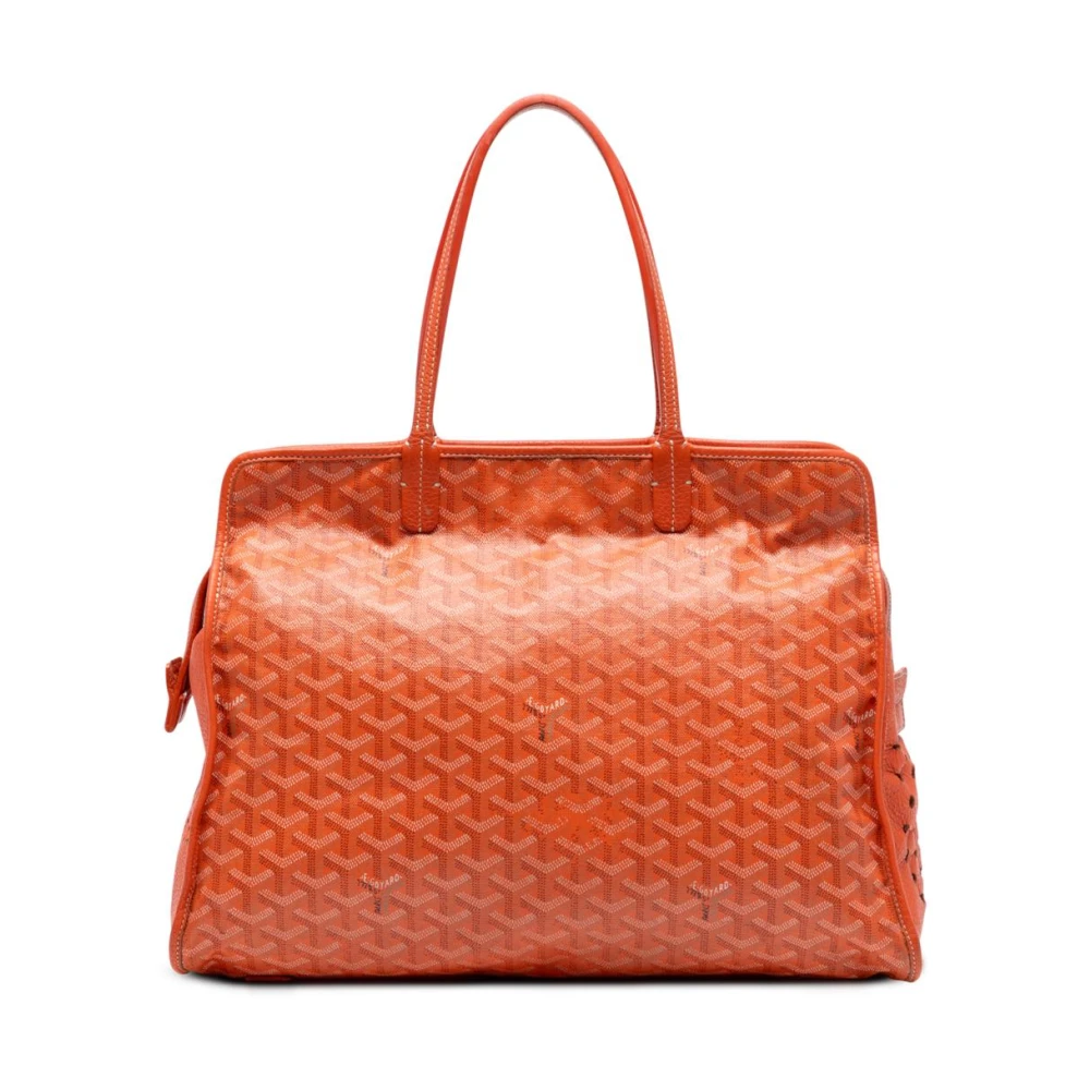 Goyard Vintage Women's Orange Pre-Owned Patterned Coated Canvas Tote Vintage