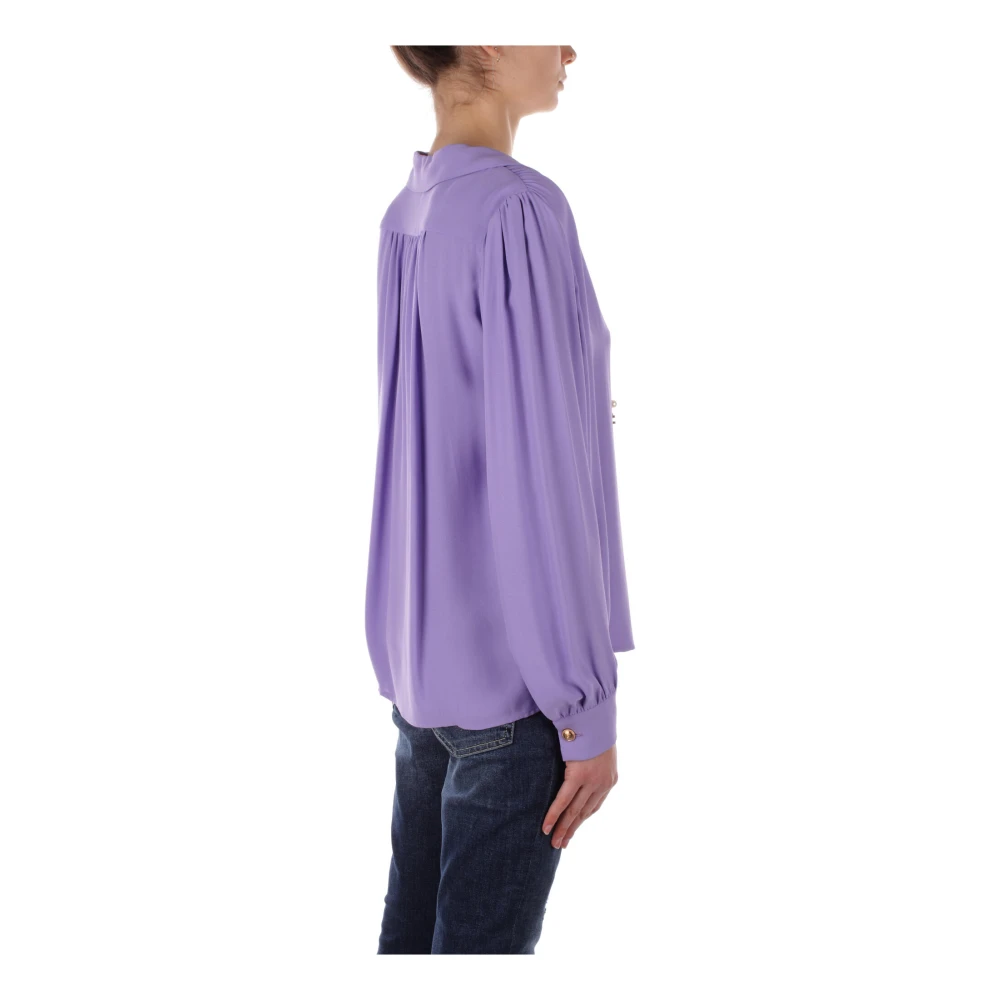 Elisabetta Franchi Pre Logo Ketting Hanger Blouse Purple Dames