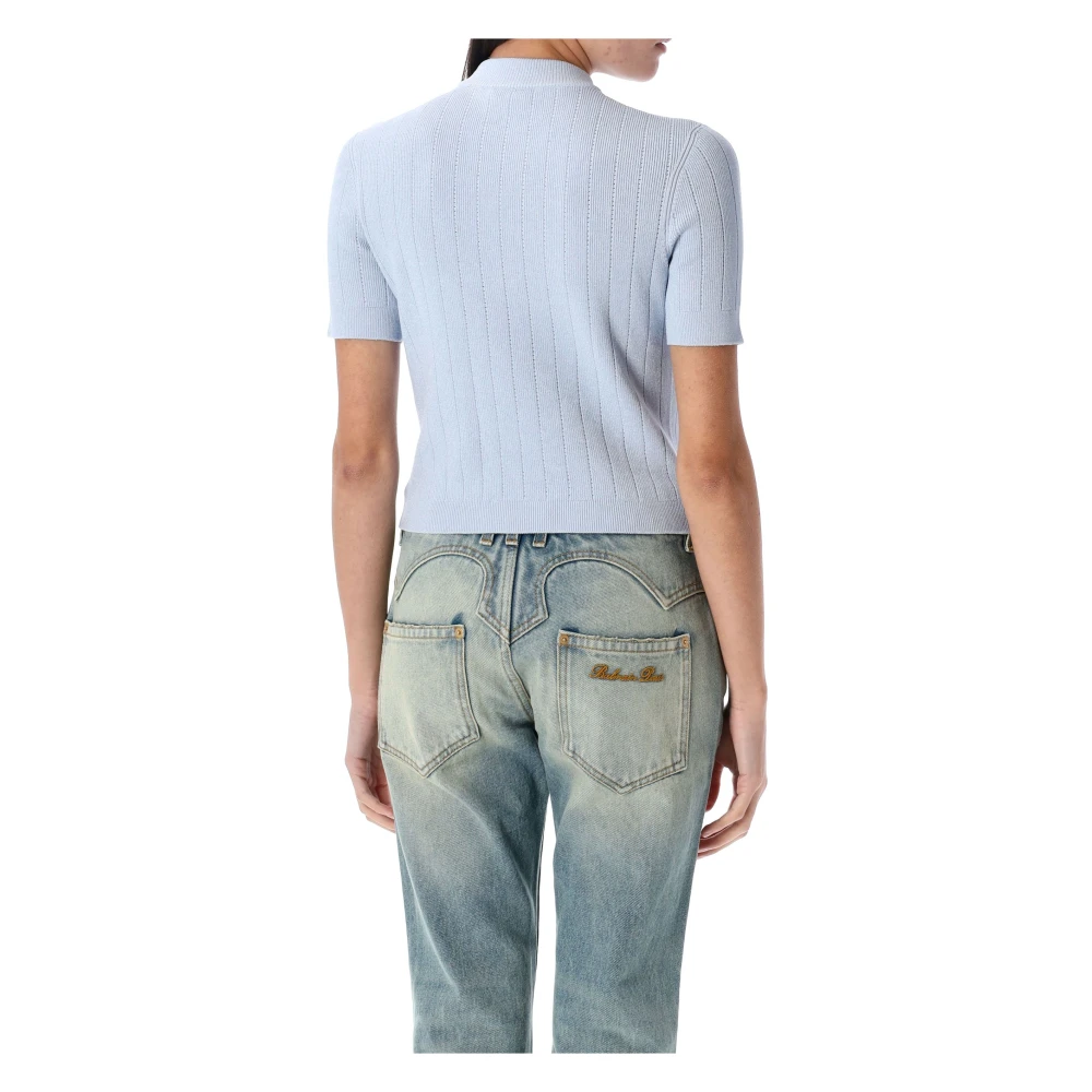 Balmain Gebreide trui met knopen Blue Dames