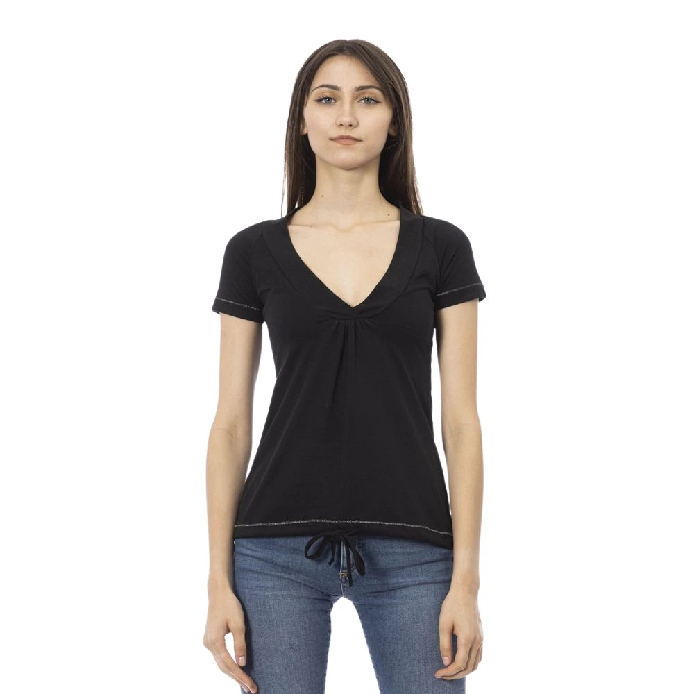 Trussardi Zwart Katoen Korte Mouw Ronde Hals T-Shirt Black Dames