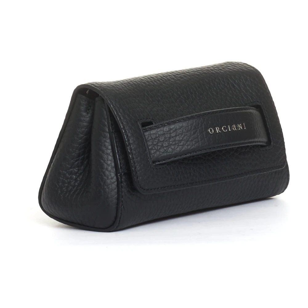Orciani Zwarte Leren Crossbody Tas Black Dames