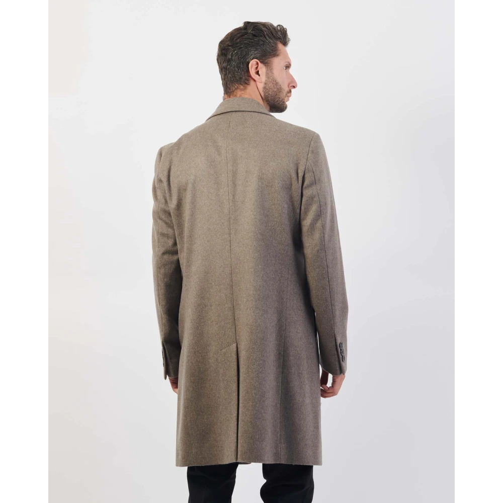 Boss Beige Formele Wol-Kasjmier Jas Beige Heren