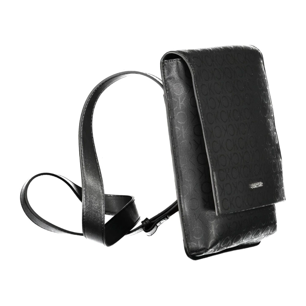 Calvin Klein Zwarte Polyester Schoudertas met Verstelbare Band Black Heren