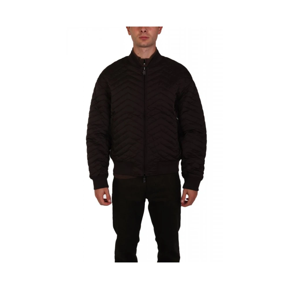 Emporio Armani Mannelijk Bruin Jassen Heren, L, Polyester, Reversible Jacket