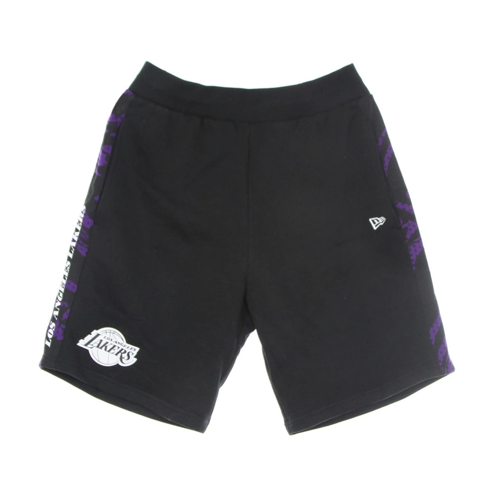 New Era NBA Print Tracksuit Shorts Svart Black, Herr