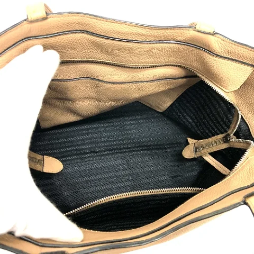 Prada Vintage Pre-owned Leather prada-bags Beige Dames