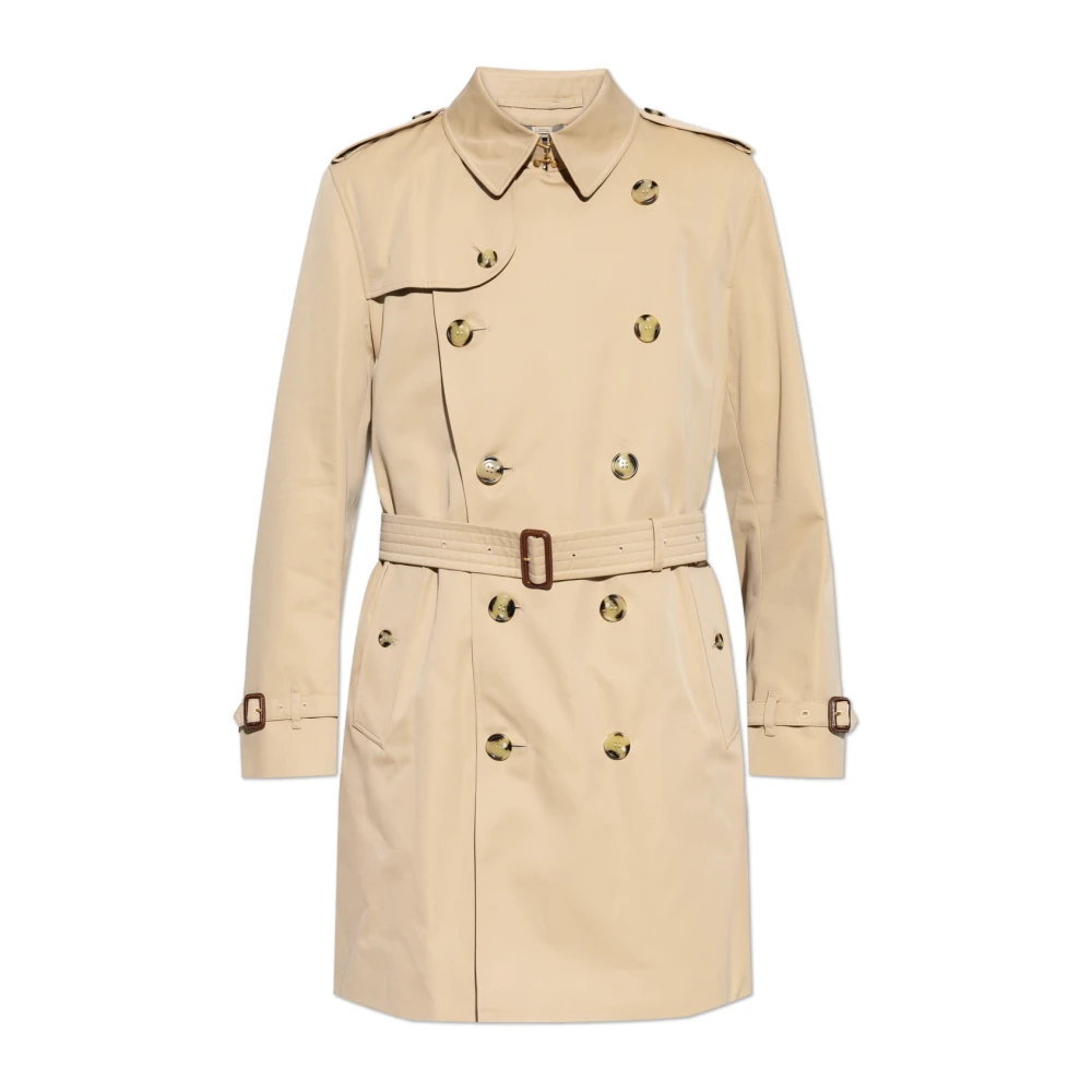 Burberry Men's Beige Trench Coats, 3XL, Double-Breasted Kensington Trench Coat With Belt