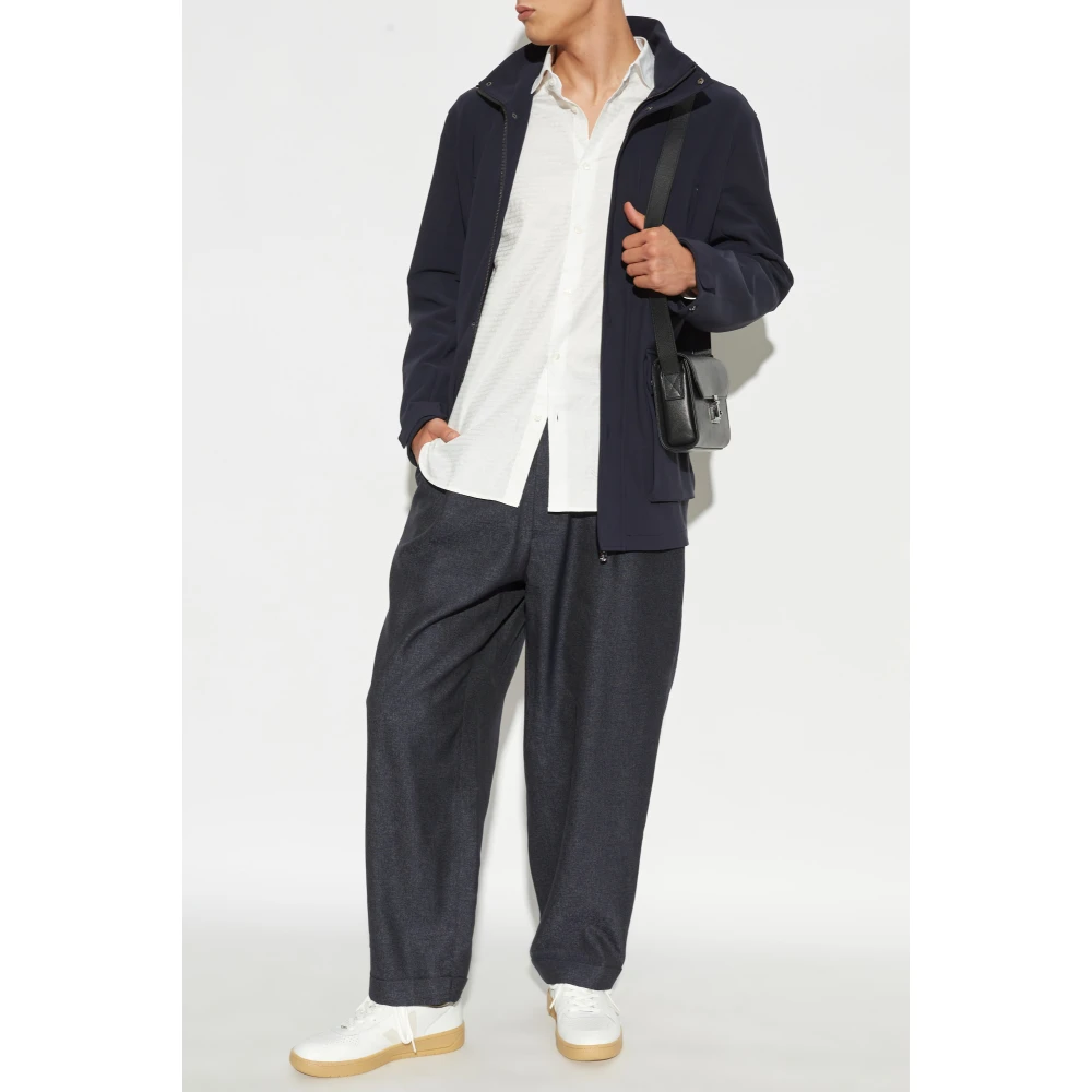Emporio Armani Katoenen shirt met monogram White Heren