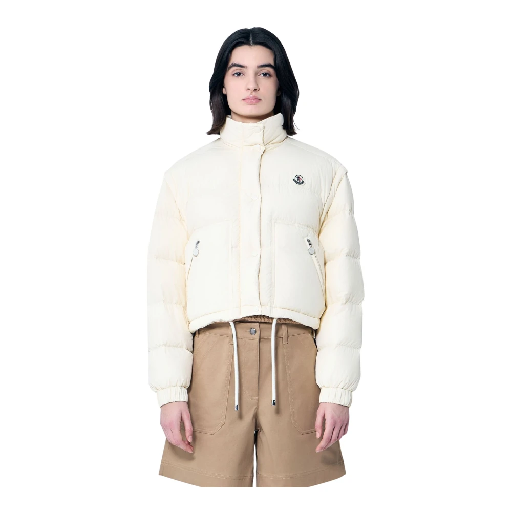 Moncler Afneembare Mouw Donsjas Beige Dames
