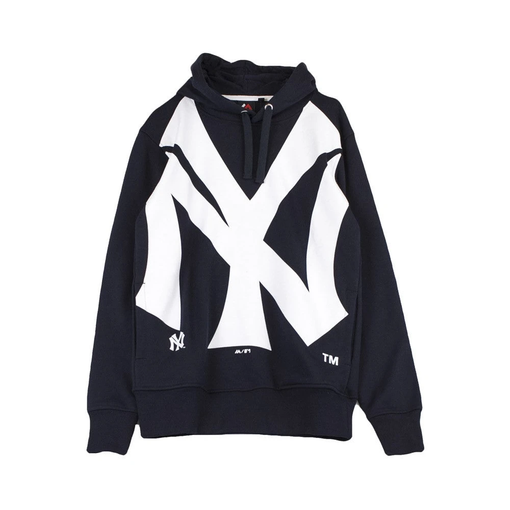 Majestic filatures Navy Loopback Hoodie voor Mannen Blue Heren