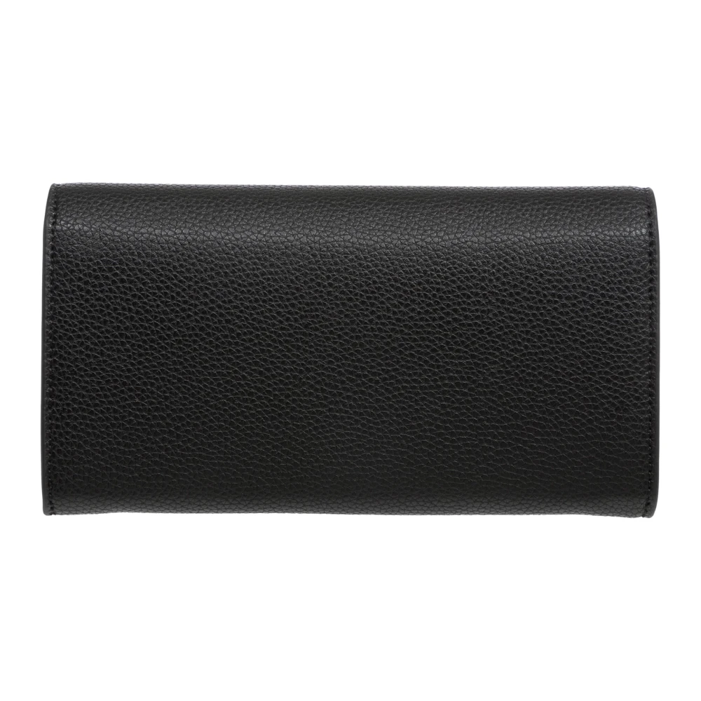 Emporio Armani Portemonnee met drukknoop Logo en Kaartsleuven Black Dames