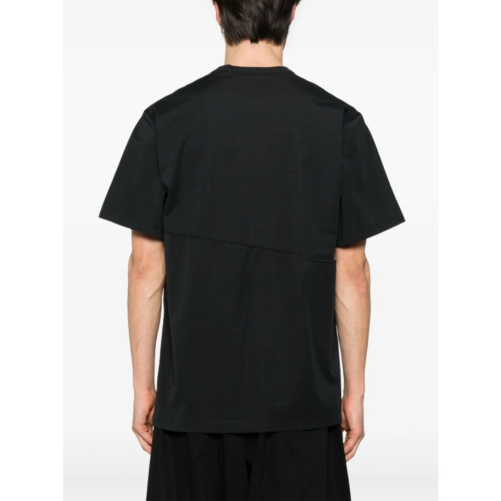 Y-3 Zwart Logo Detail Crew Neck T-shirts Black Heren