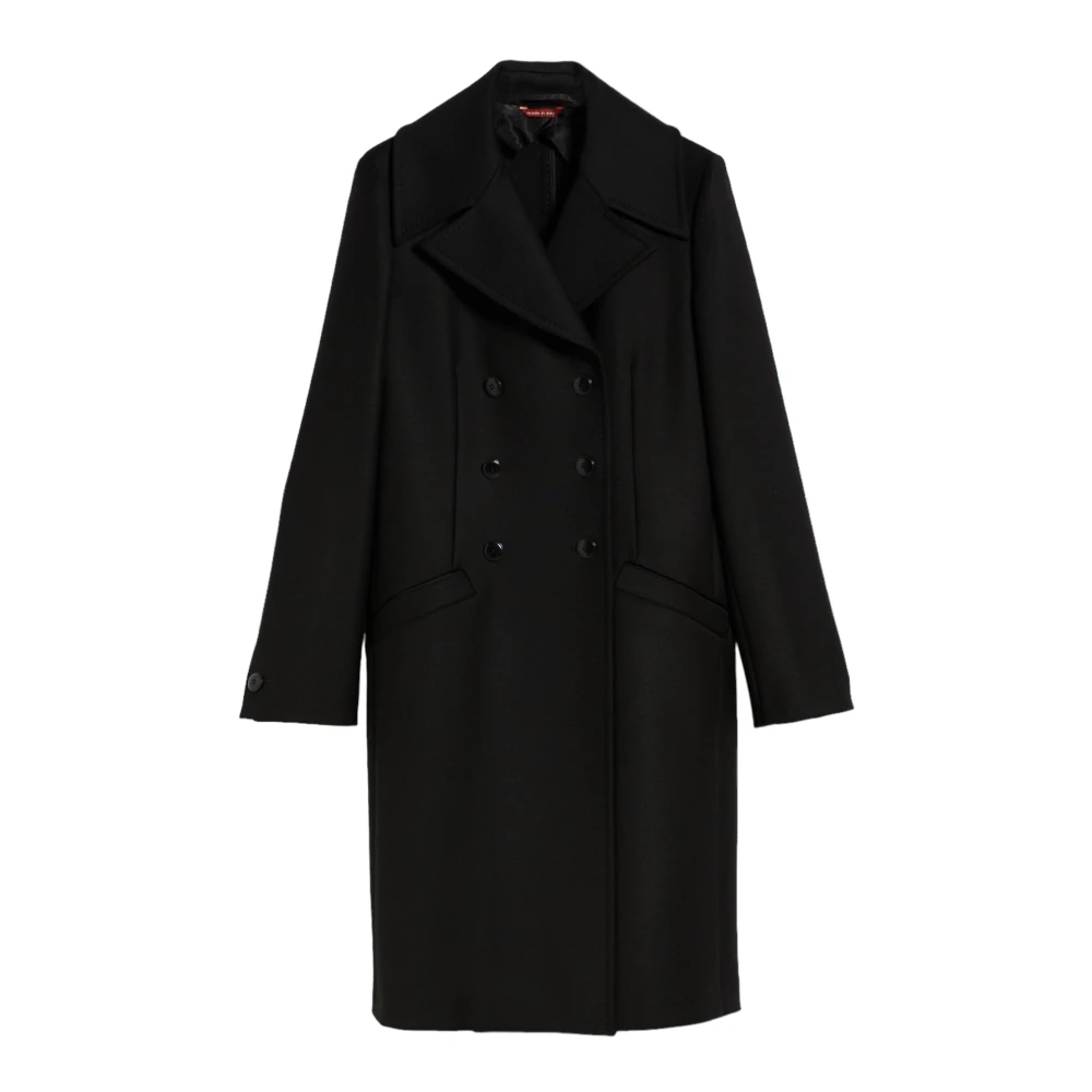 Max Mara Marine-geïnspireerde wolblend jas Black Dames