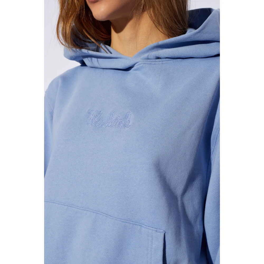 Woolrich Hoodie met geborduurd logo Blue Dames