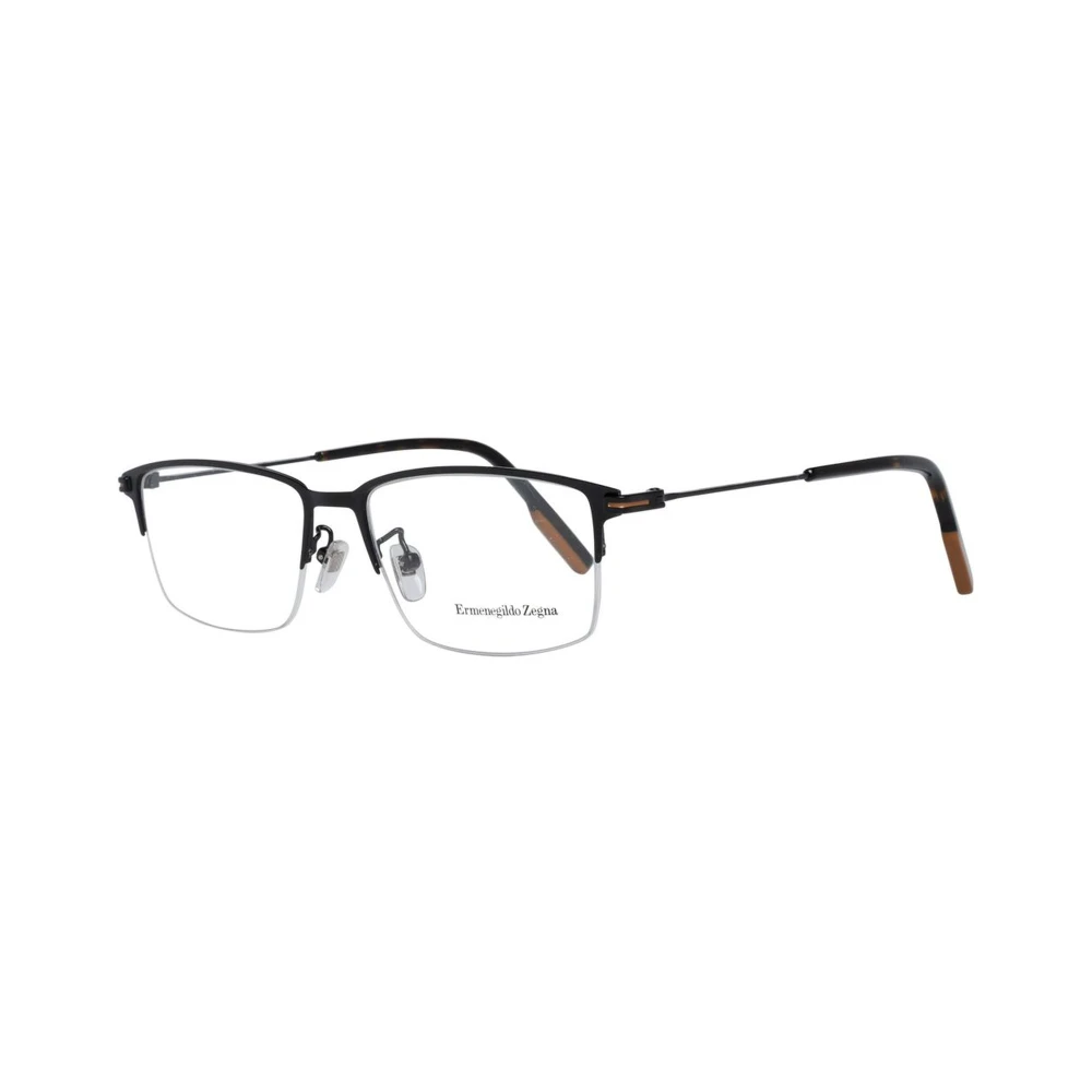 Ermenegildo Zegna Zwarte Heren Optische Monturen Metaal Maat 55-17-145 Black Unisex