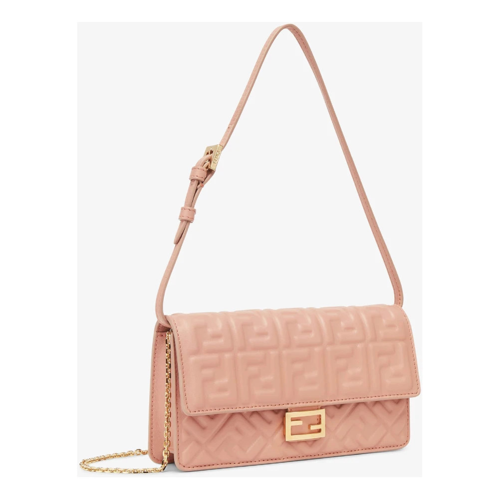 Fendi Roze Flap Schoudertas met FF Motif Pink Dames