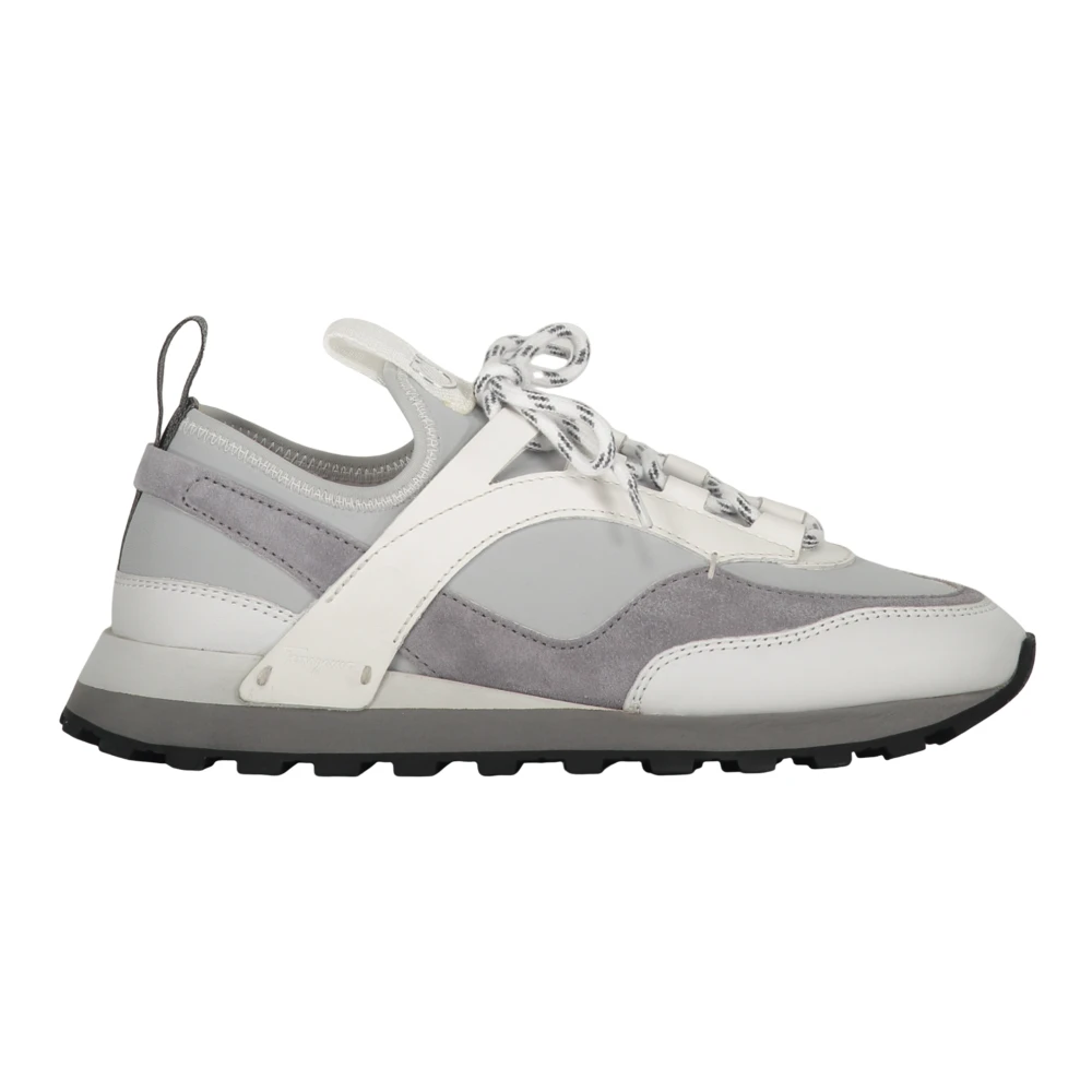 Ferragamo Sneakers met suède inzetstukken en tweekleurige veters