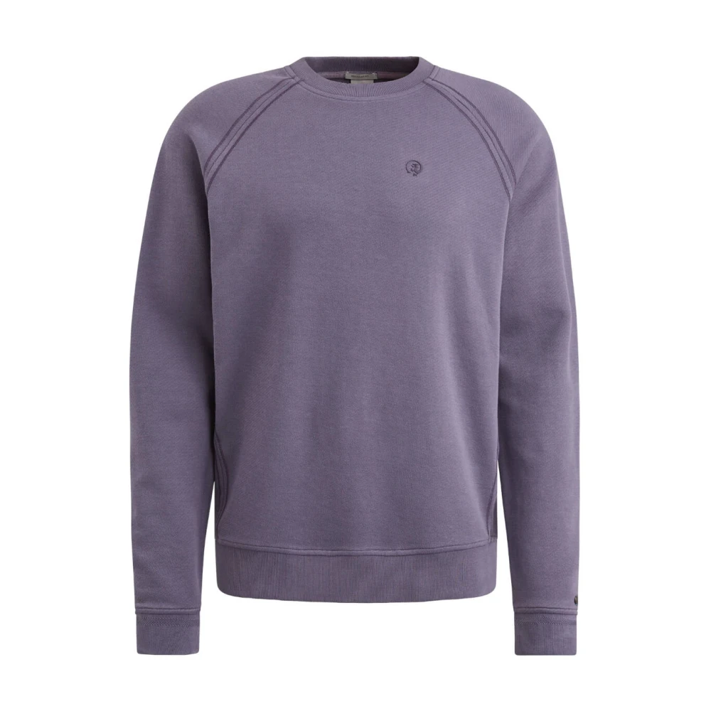 Cast Iron Twill Crewneck Sweatshirt Purple Heren