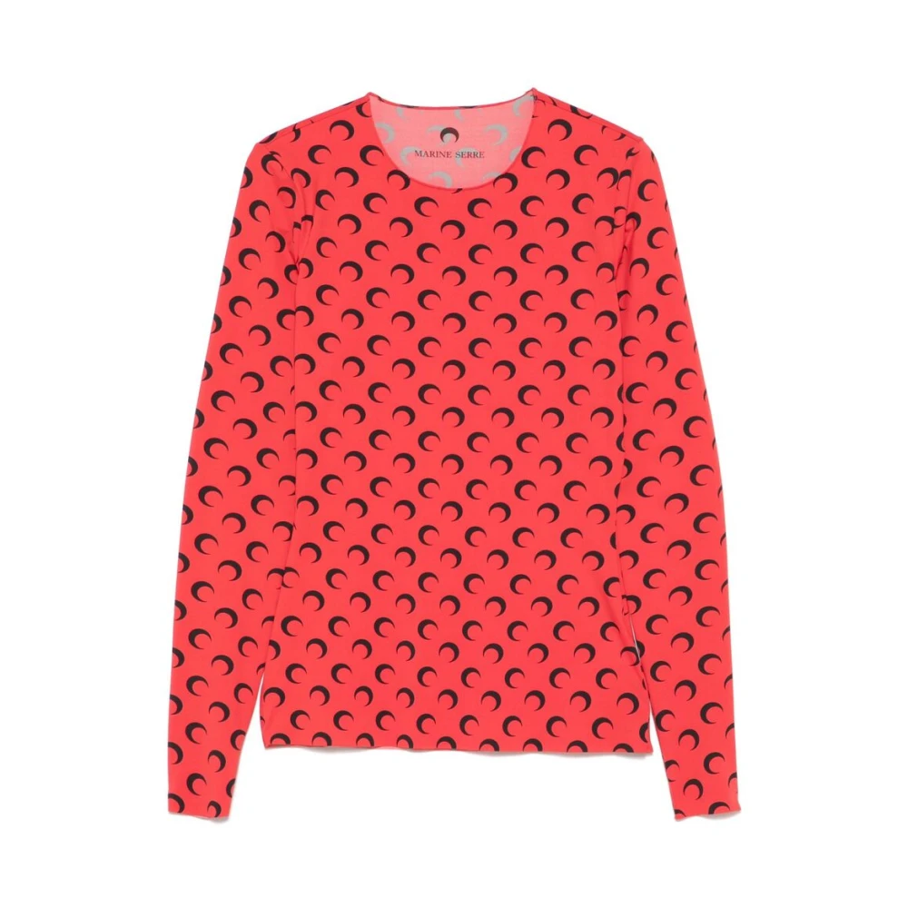 Marine Serre Moonogram Rode Trui Red Dames