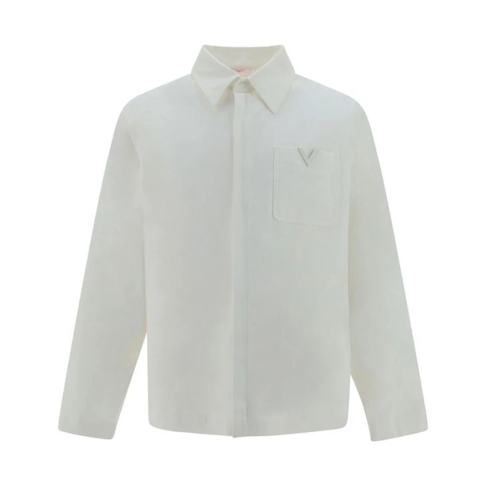 Valentino Denim jack met metallic detail White Heren