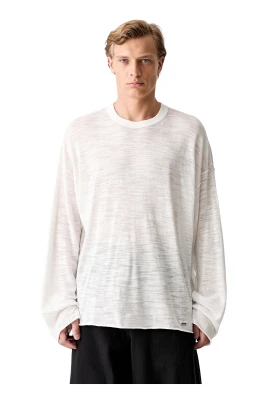 Långärmad T-shirt i slubstickat material