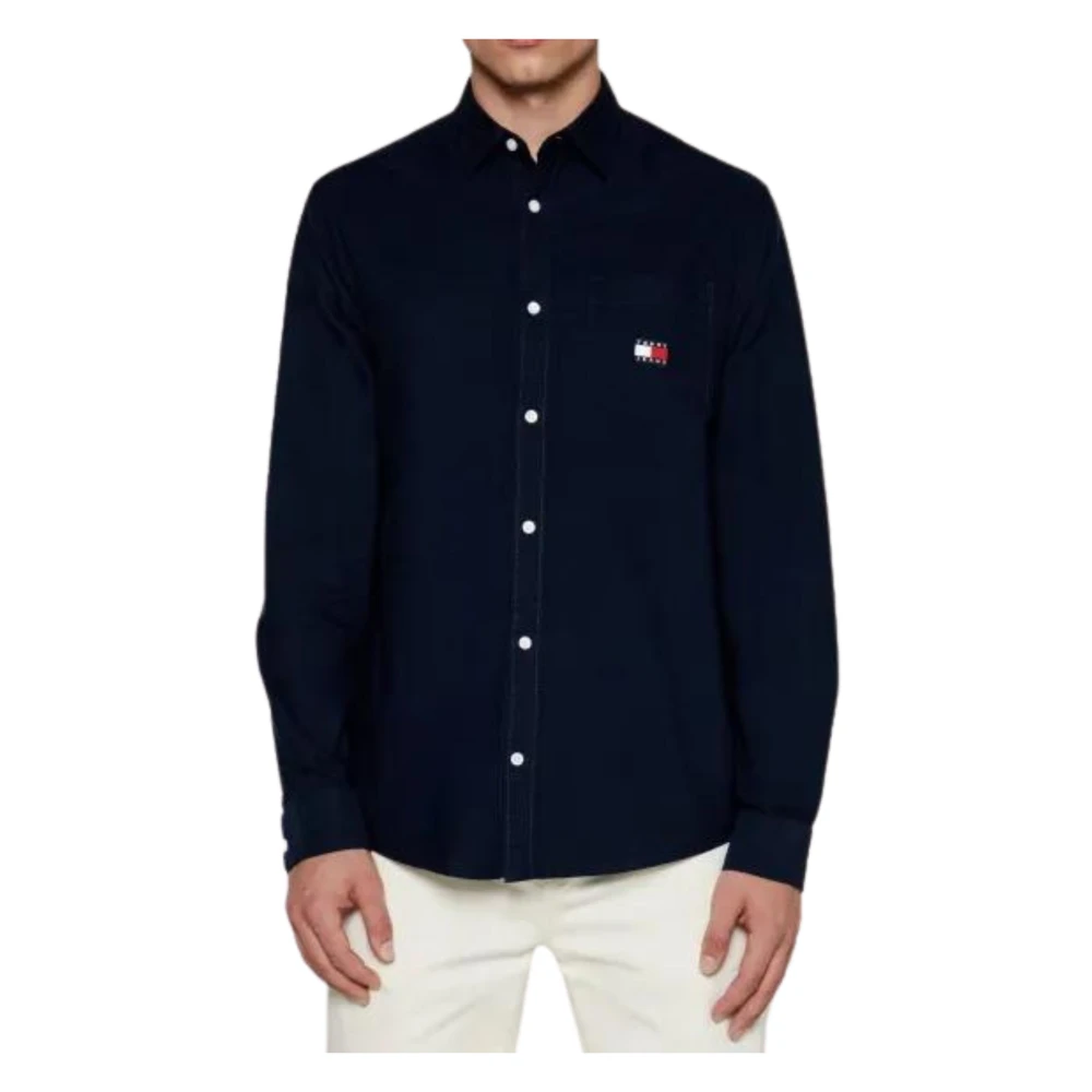 Tommy Hilfiger Blauwe Casual Shirt met Logo Blue Heren
