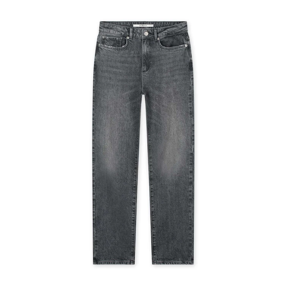 Homage Vintage Grey Relaxed Straight Jeans Scotti Gray Dames