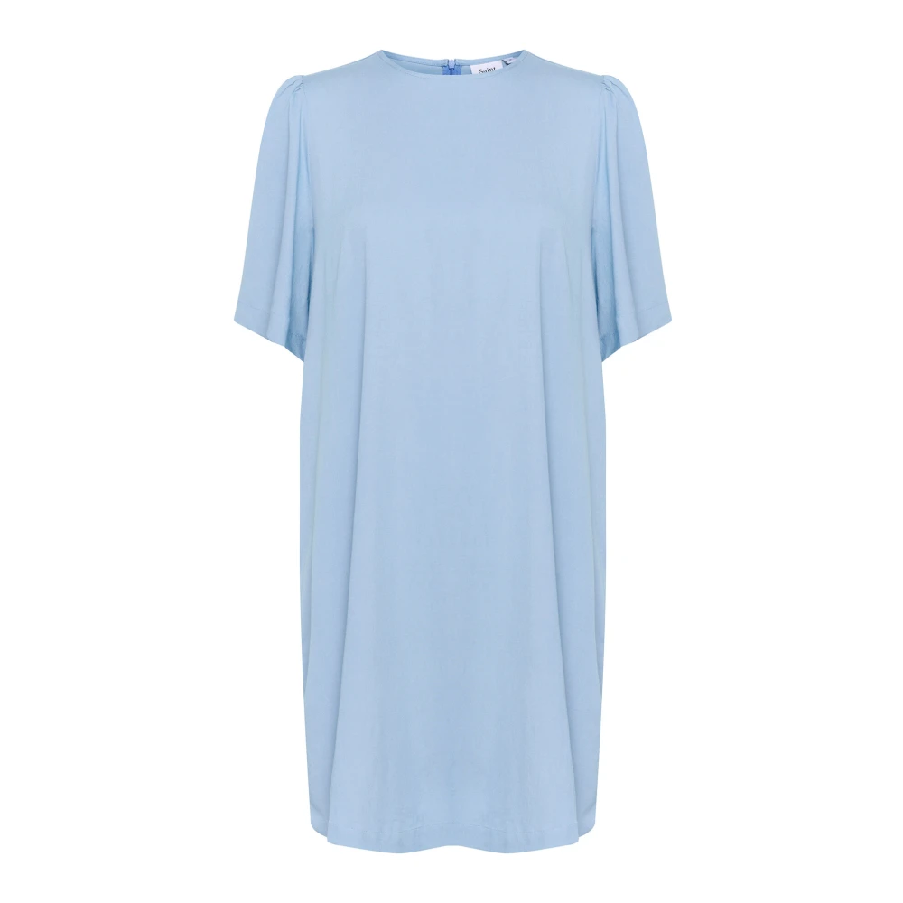 Saint Tropez Luchtige Blauwe Jurk met Korte Mouwen Blue Dames