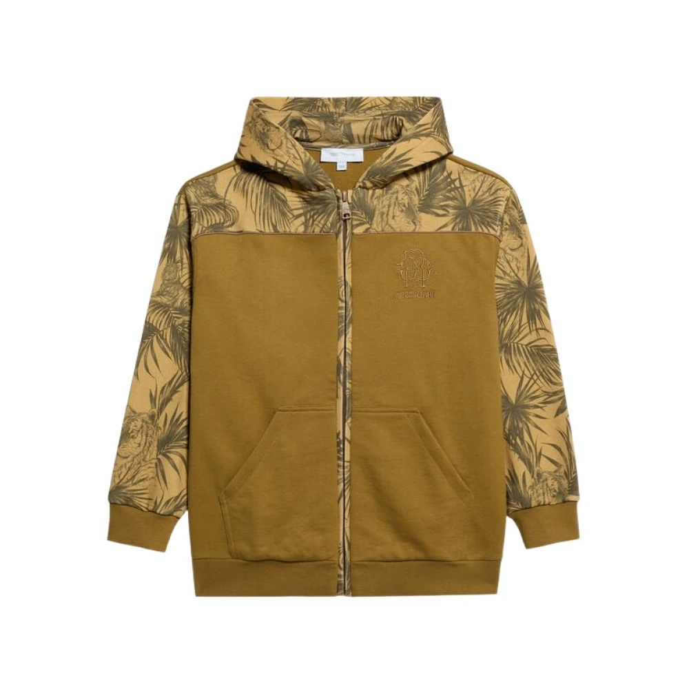 Roberto Cavalli Tiger Graphic Print Sweatshirt - Male - Kids Sweatshirts - Green - 6 Y - Kids