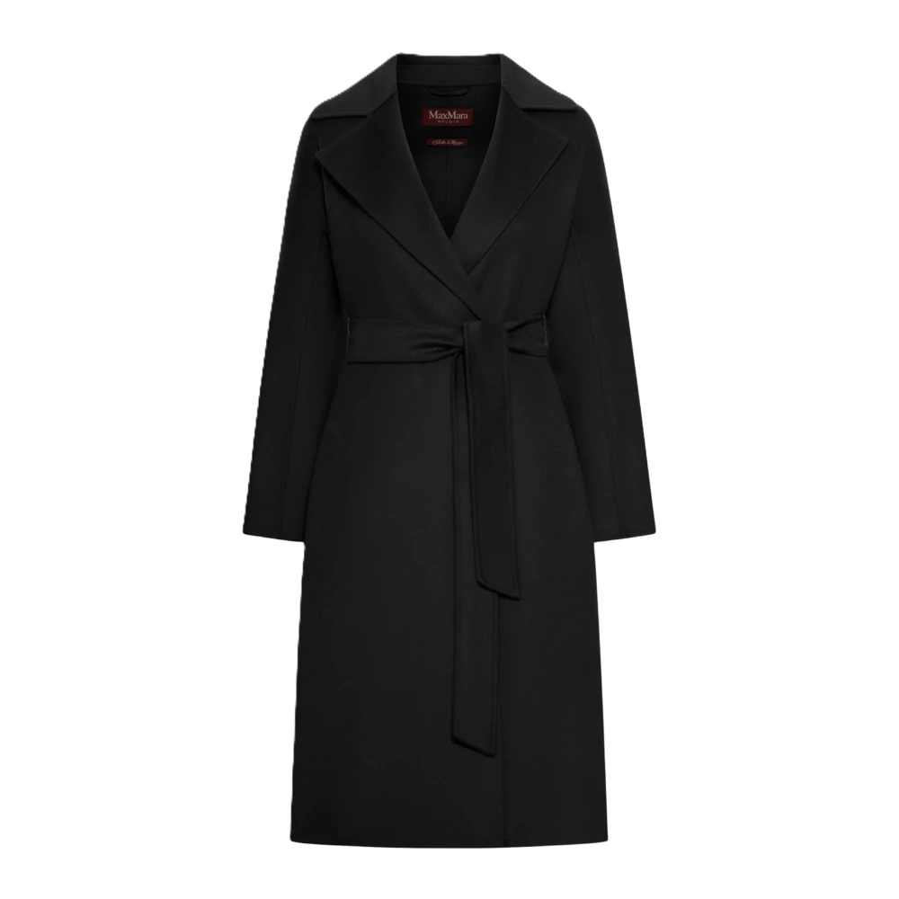Max Mara Studio Women's Black Mstcles Coat - Belted Coats - S - Coats