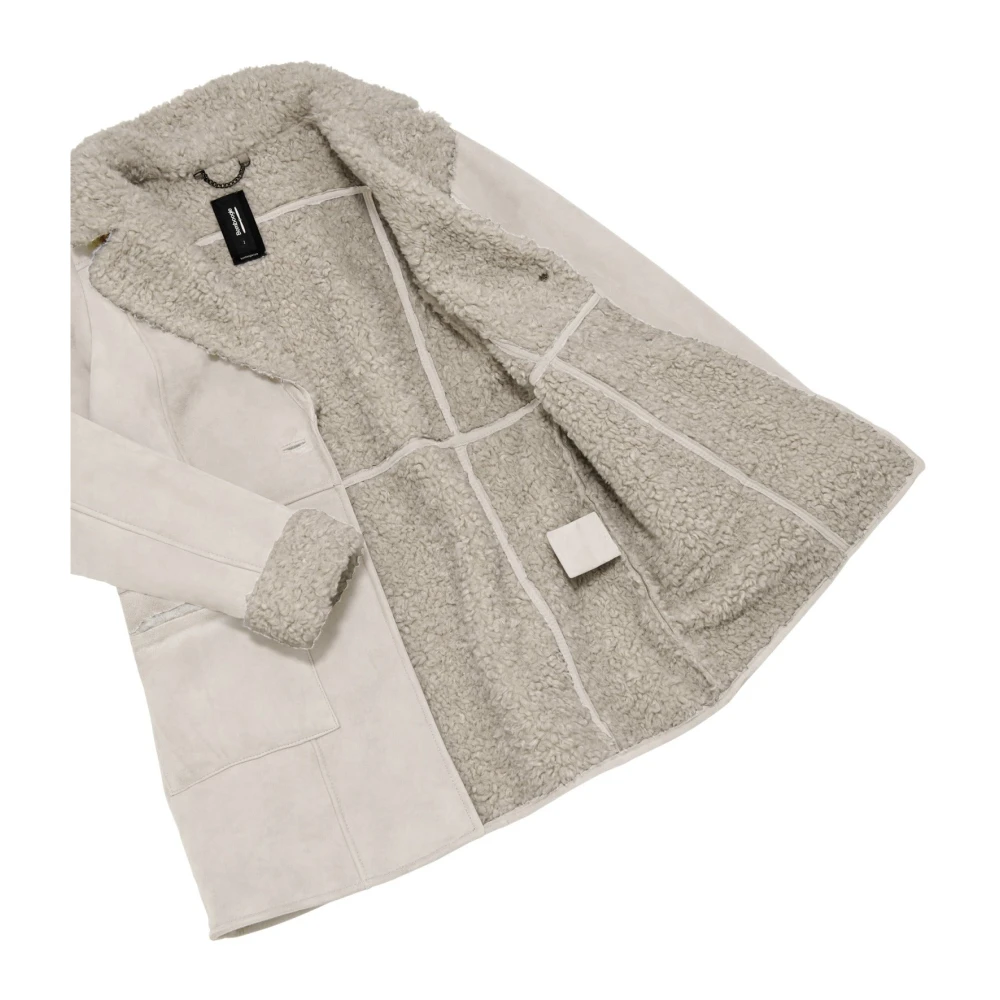 BomBoogie Suede Eco-Fur Coat Gray Dames