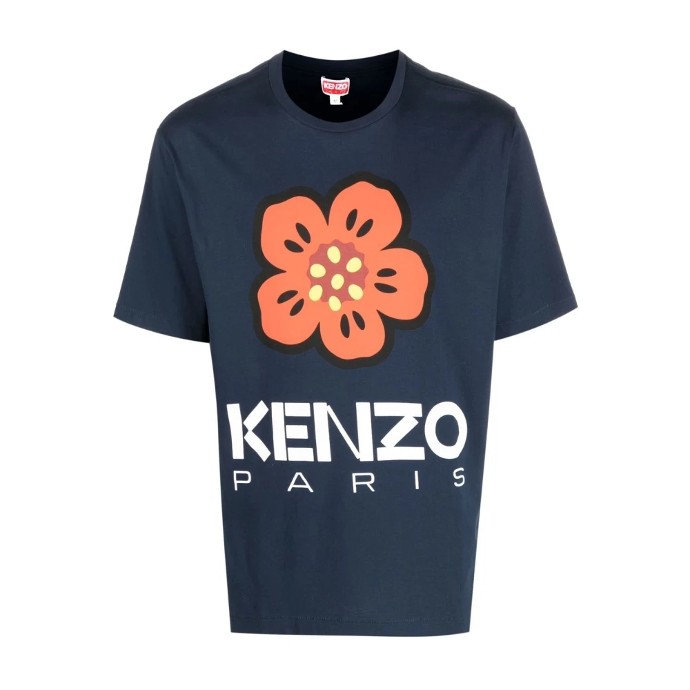 Kenzo Blauw Bloemenprint T-shirt Blue Heren