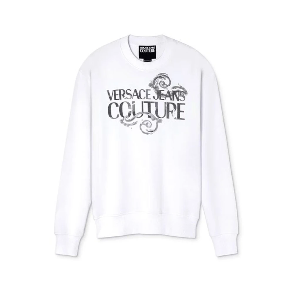 Versace Jeans Couture Wit Barok Patroon Sweatshirt White Heren