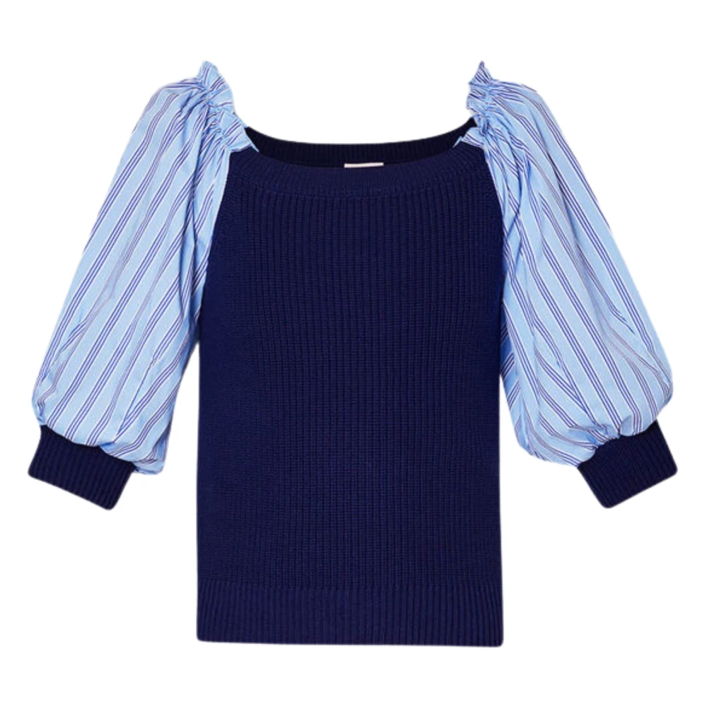 Liu Jo Blauwe Sweater D Manica Camicia Multicolor Dames