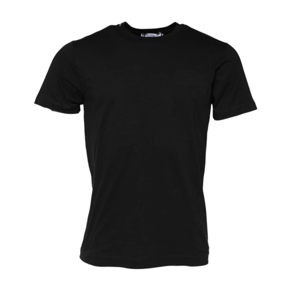 Dolce & Gabbana Uomo Nero - Dettagli Logo Magliette In Cotone - Tops - L