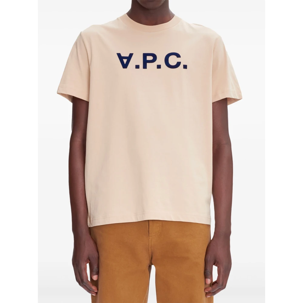 A.p.c. Katoenen T-shirt in klassieke stijl Beige Heren