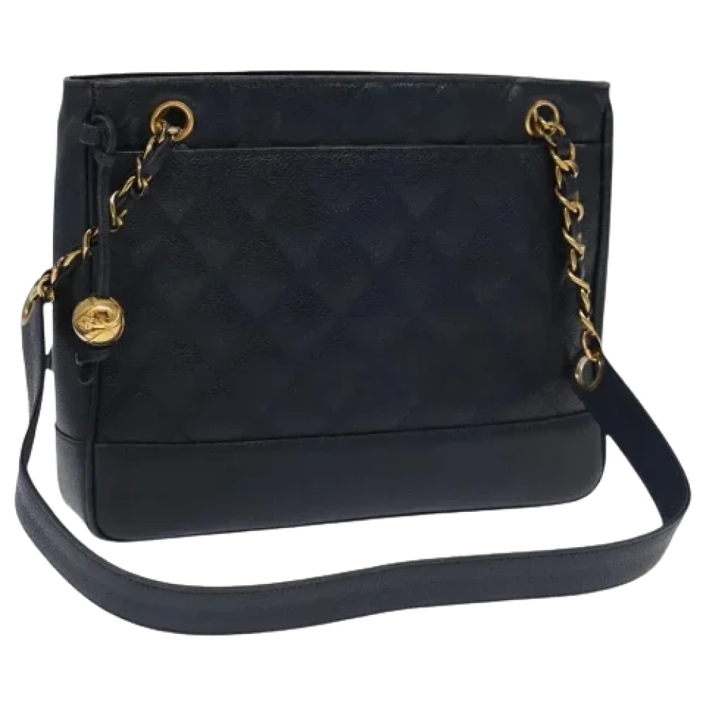 Chanel Vintage Pre-owned Leather chanel-bags Blue Dames