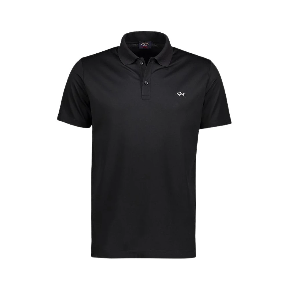 Paul & Shark Black Polo Shirts, Male, L, Jersey Cotton Polo