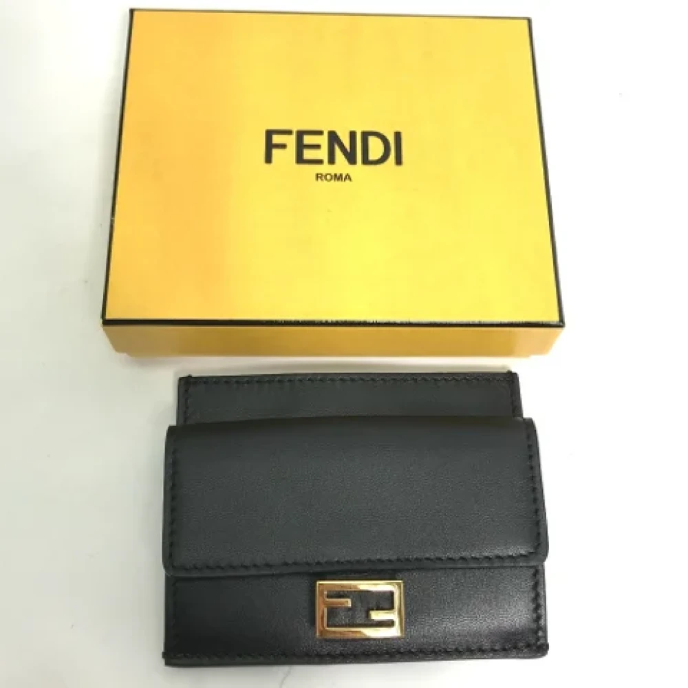 Fendi Vintage Pre-owned Leather wallets Black Dames