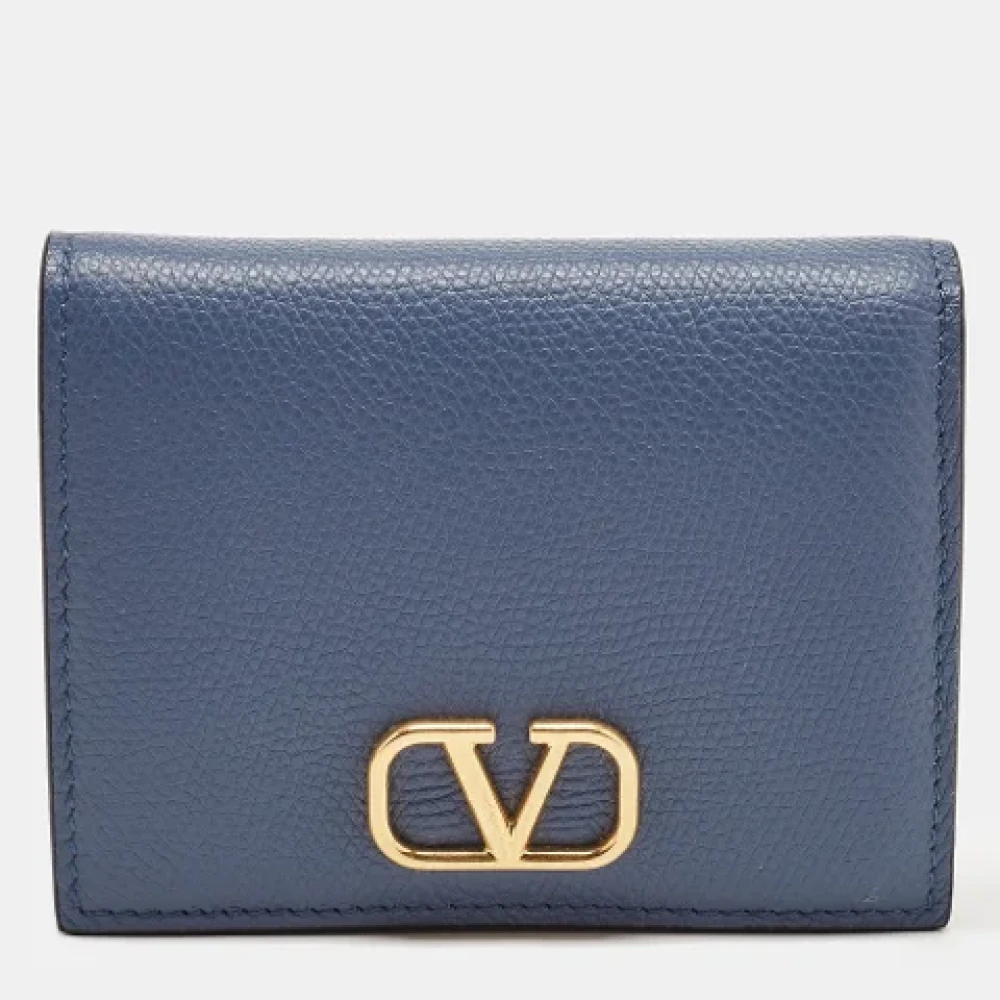 Valentino Vintage Pre-owned Leather wallets Blue Dames