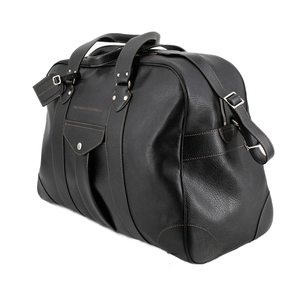 BRUNELLO CUCINELLI Vintage-geïnspireerde Reistas Black Heren