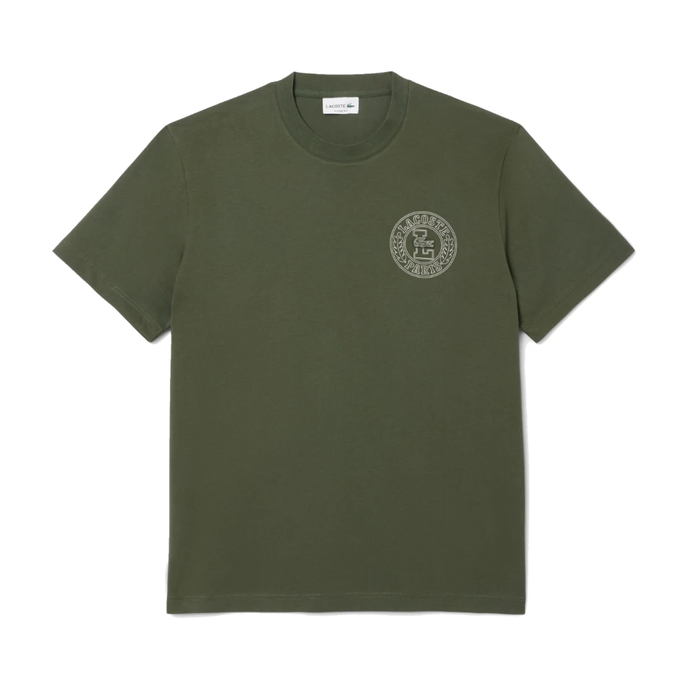 Lacoste Gedrukt Badge Gebreid T-shirt Groen Green Heren